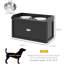 Grand support d'alimentation pour chien avec rangement. Noir 2 bols en acier inoxydable surélevés. Prend en charge les habitudes alimentaires de votre animal. Installation spacieuse. Noir qui rehausse le temps. Tiroir