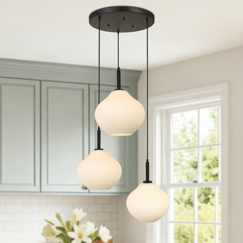 Luminaire suspendu grappe 3 lumières Ulah, Noir
