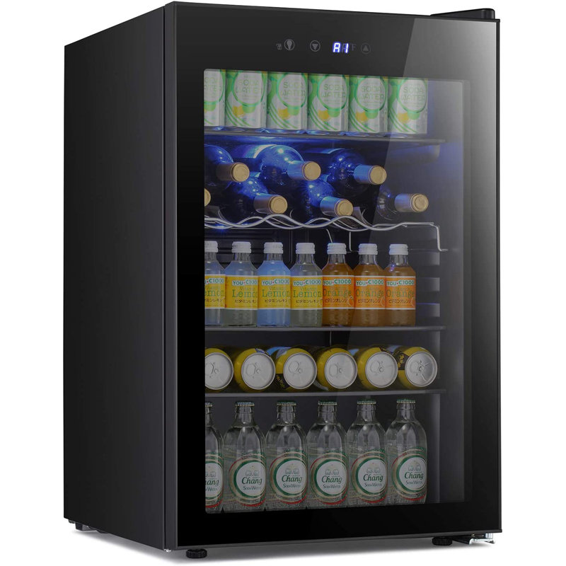 HAVATO Single Zone 20.28 " Freestanding 37 Bottle Wine & Beverage Refrigerator, Black