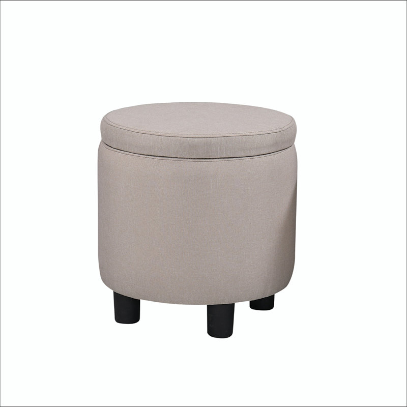 Repose-pieds avec rangement Jazleen, Fibre de carbone beige