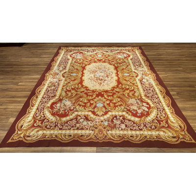 Original Hand Knotted Traditional Pattern Beige Wool Rug