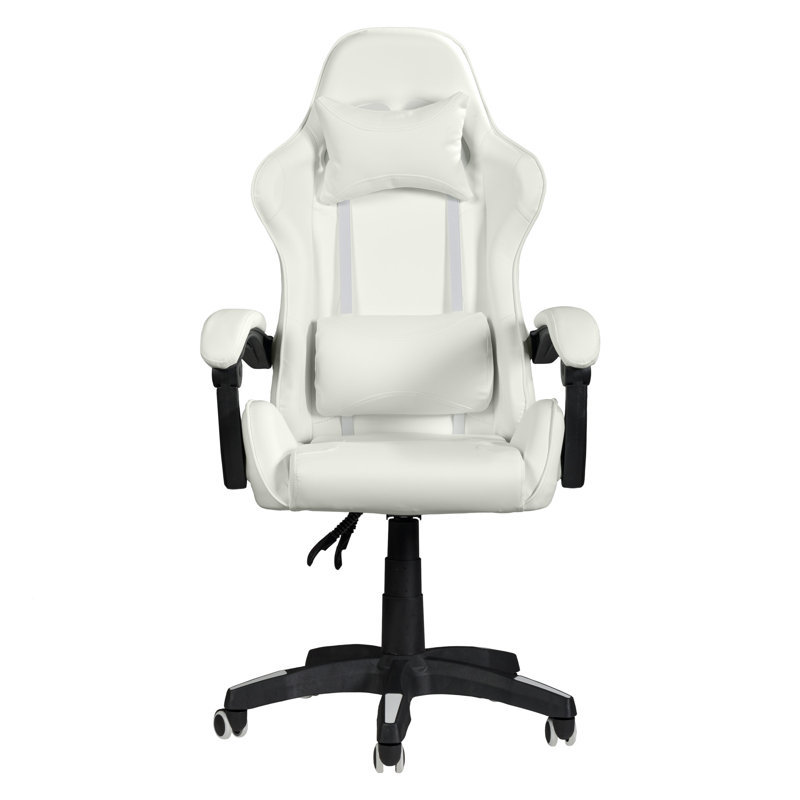 Inbox Zero Ravagers Adjustable Reclining Ergonomic Swiveling PC & Racing Game Chair, White