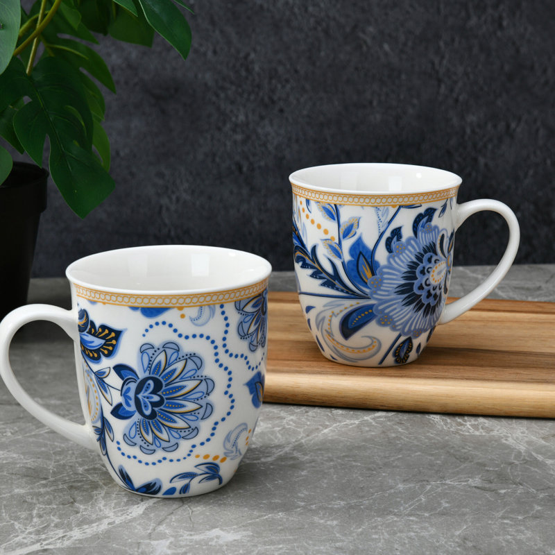 Ensemble de 2 grandes tasses en porcelaine Melodie
