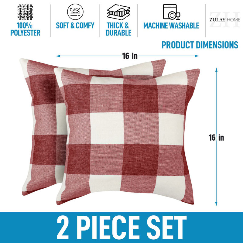 Housses de coussin Zulay Home, Rouge / blanc