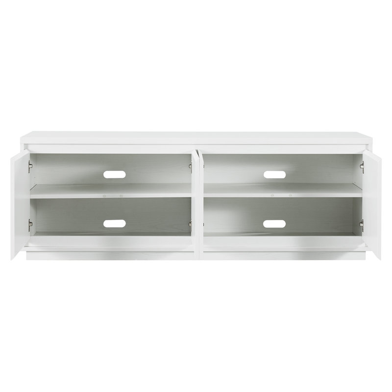 Presque Rectangular TV Stand for TV's up to 75" in White, White