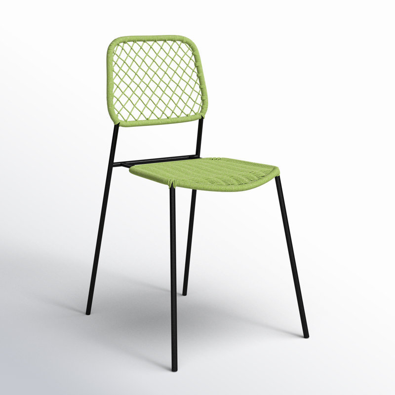 Karega Outdoor Stacking Dining Side Chair, Green
