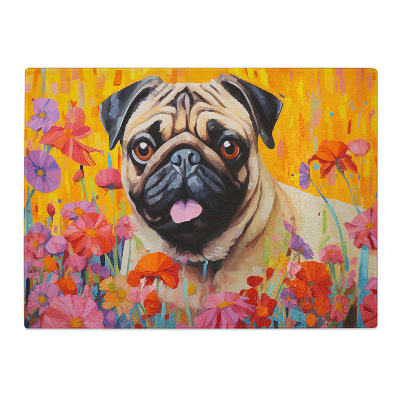 Pug Contemporary No.2  Glass Chopping Board