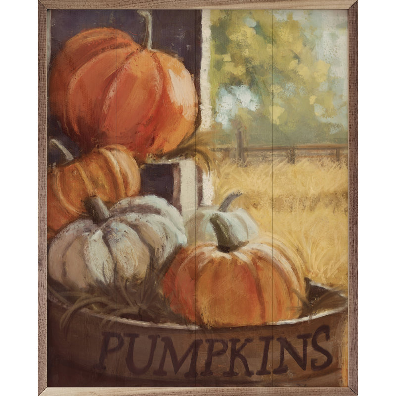 «Vintage Pumpkins 4 By Nina Blue» sur panneau de fibres à densité moyenne / bois massif, H 10 po x l 8 po