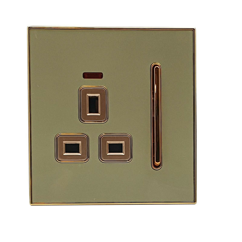 Siilata Wall Mounted Socket, Glossy Gold