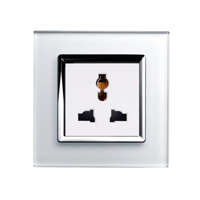 Crystal CT Single Multifunction Plug Socket Black