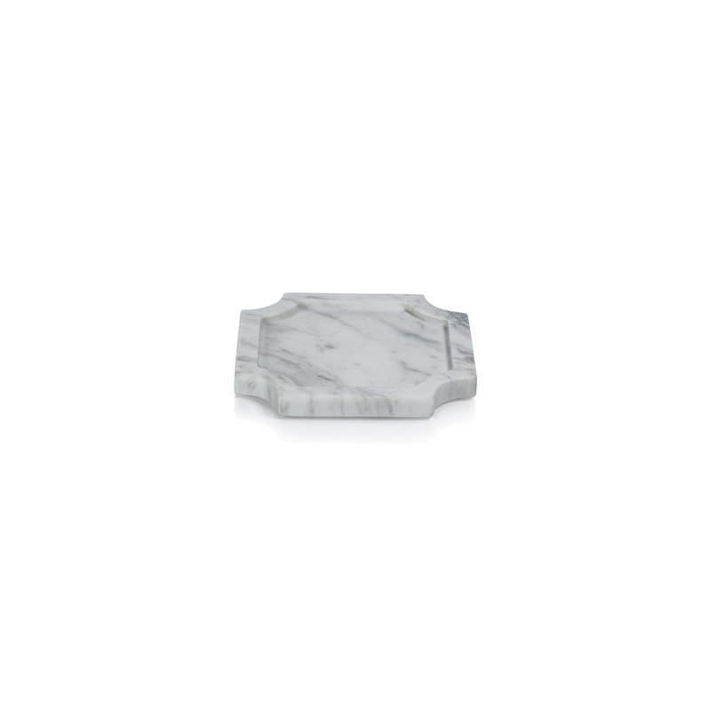 Rifah Volakas Marble Tray, 0.59" H x 6.75" W x 6.75" D
