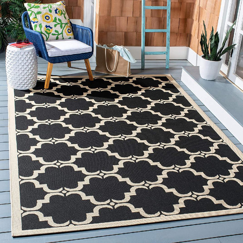 Tapis d'intérieur / extérieur à motif géométrique Herefordshire Performance, Rectangle 4 pi x 5 pi 7 po