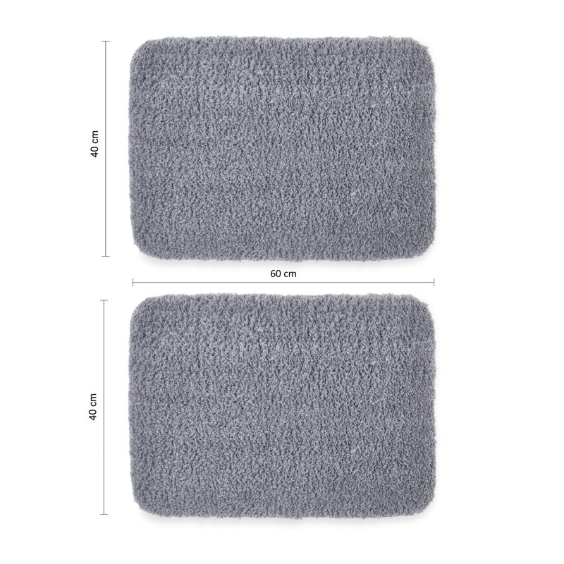 Alheid Rectangle Bath Mat, Grey
