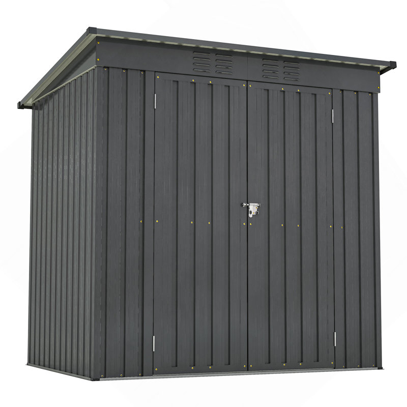6 X 4 Ft Outdoor Storage Shed, All Weather Tool Shed For Garden, Backyard, Lawn, Black, Black, 68" H x 47" W x 71.9" D