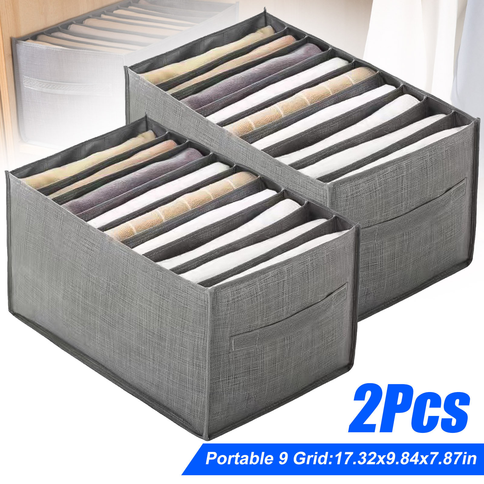 24 grid Closet Underwear Organizer Set Foldable Storage Box Drawer