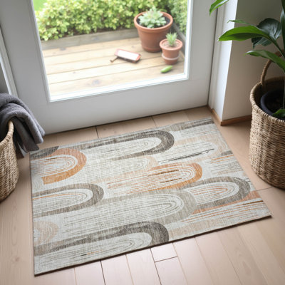 Tapis géométrique de qualité supérieure lavable à la machine Harjo AMF1588