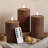 Fluted Ribbed LED Pillar Candles, with Reflective Melted-Wax Effect – Flickering Flame, Remote, Dimmable, Flameless, Battery Operated, Home & Wedding Decor (Set of 3)-115110077