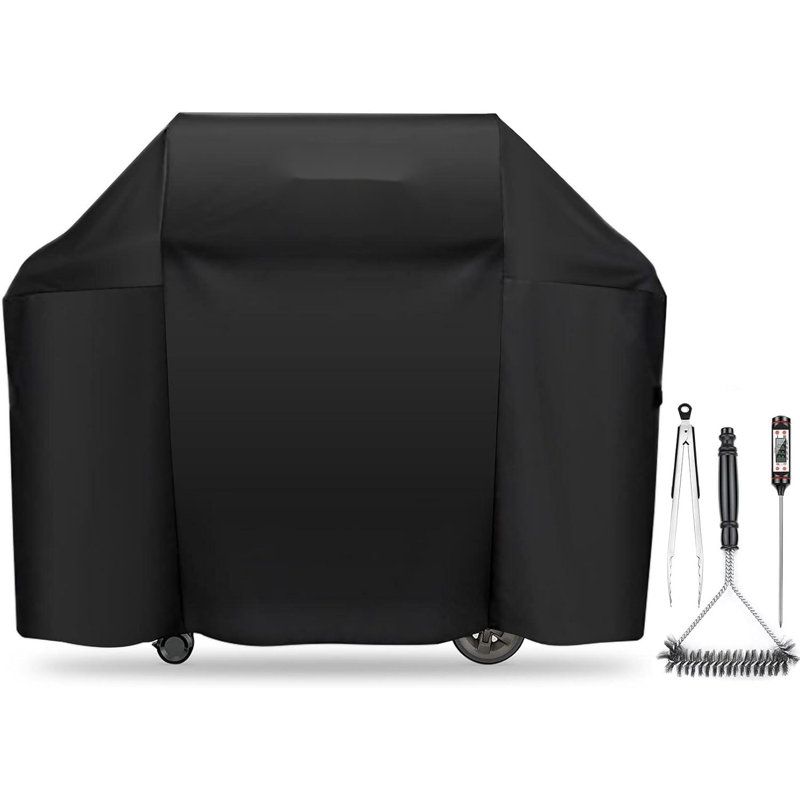 Kingkong 7130 Grill Cover For Weber Genesis II 3 Burner Grill And Genesis 300 Series Grills (Compared To 7130) Including Brush, Tongs And Thermometer