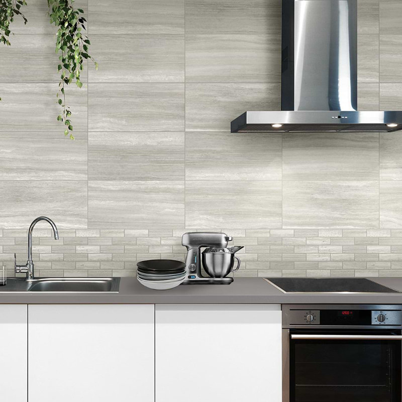 Nashville 12x24 Matte Travertine Look Porcelain Tile, Gray Matte