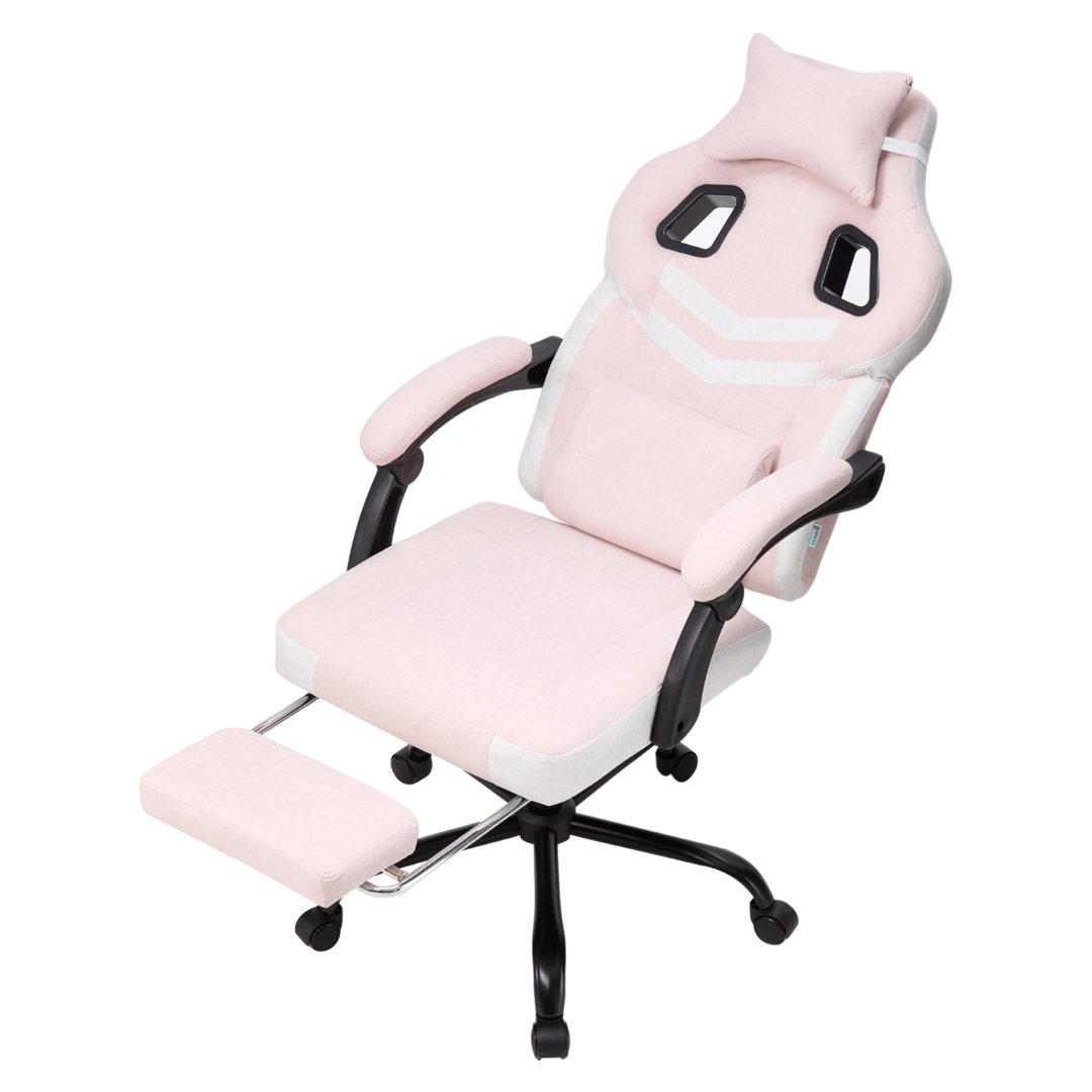 Height-Adjustable Ergonomic Reclining Gaming Chair with Massage Lumbar Support & Footrest