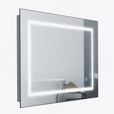 48X36inch LED Bathroom Mirror,3000-6000K Gradient Front And Backlit LED Mirror