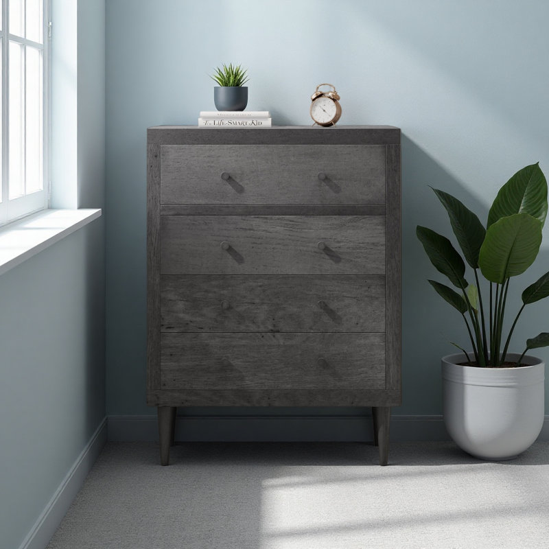 Commode nordique à 4 tiroirs, Gris