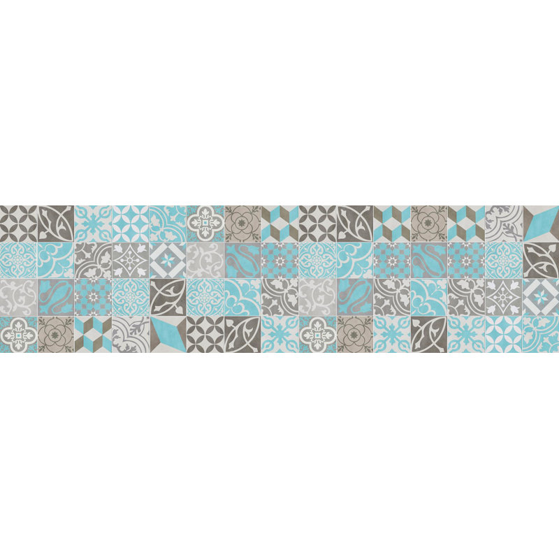 Vinyl Mat Migina in Light Blue/Grey, Runner 66 x 250cm