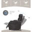 Luxueux fauteuil inclinable électrique gris avec éclairage DEL et ports USB