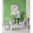47x15.5x31" Rectangular Console Table with Elegant Floral Design and Mirrored Silver Finish