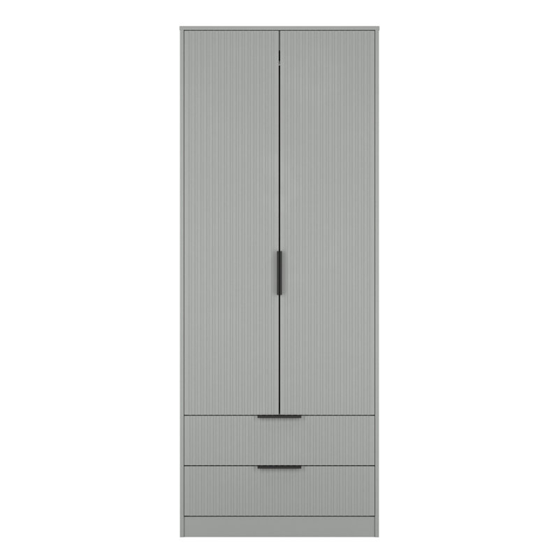 Takirra 2 Drawer Double Wardrobe, Grey