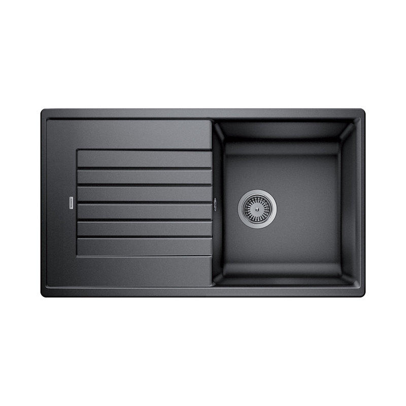 Zia Single Bowl Inset Kitchen Sink, Anthracite, 202mm H x 500mm W x 860mm L