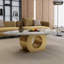 Grandes tables basses modernes et tables à cocktail, table ovale en acier de marbre pour la maison