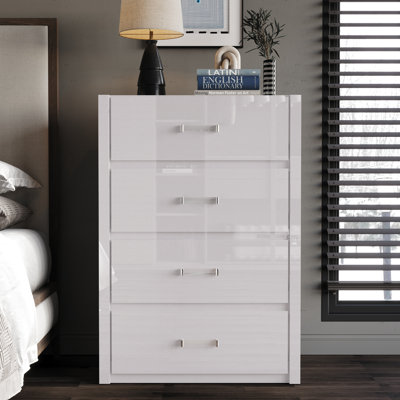 Commode 4 tiroirs en blanc