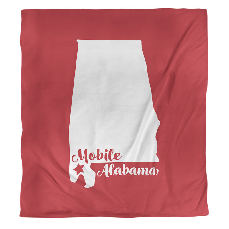 Housse de couette mobile alabama, Housse de couette pour lit simple, Rouge