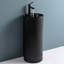 Lavabo de salle de bain encastré à cuve simple en céramique 14,2 po avec lavabo sur pied en céramique et robinet encastré Paklorde-99732247