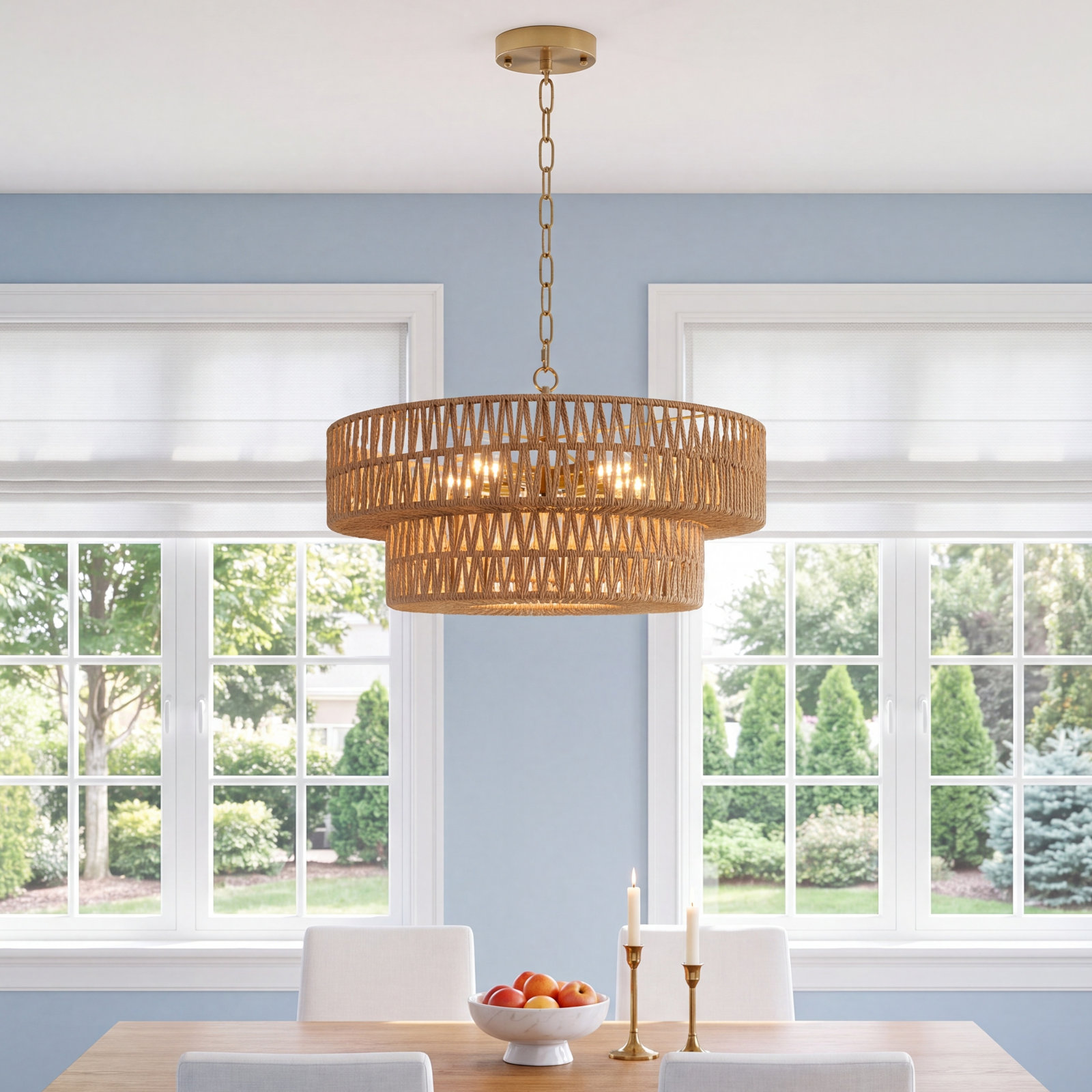 Caytlen Iron 5-Light Chandelier, Brushed Gold