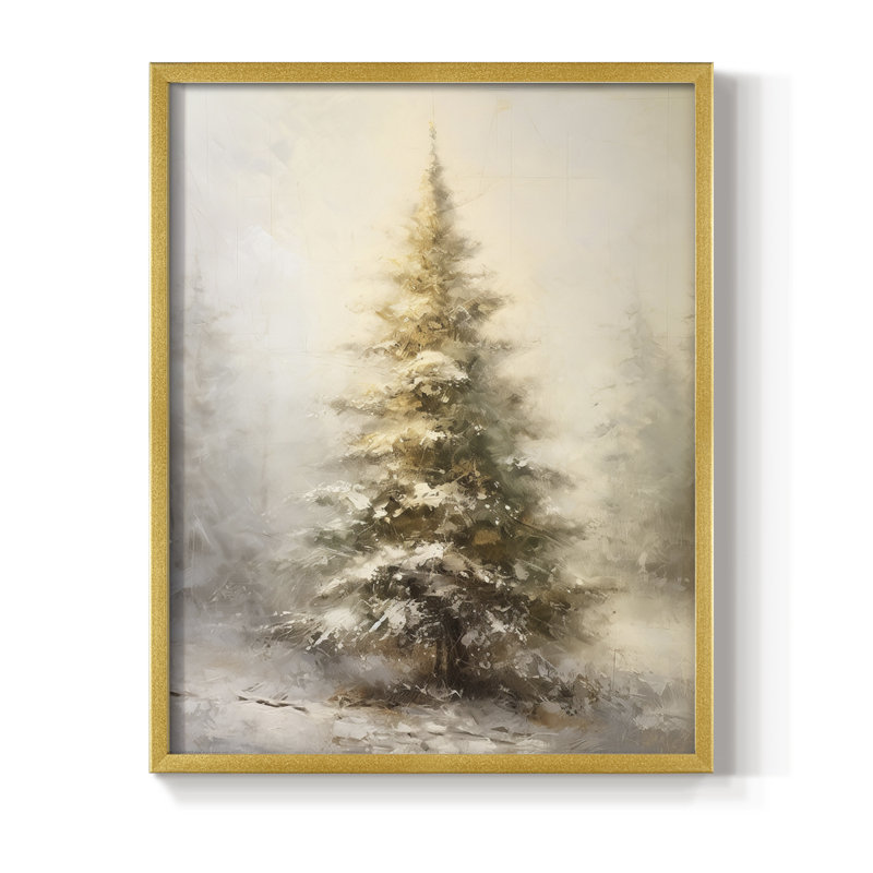 «Christmas Holiday Art Dxxxvii», reproduction d'art encadrée - bois massif, H 21 po x l 17 po, Doré