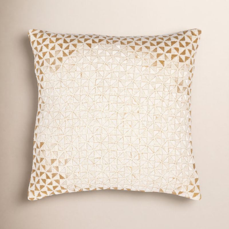 Coussin Zetta, Beige / Chameau, 22 po x 22 po, Housse de coussin seulement - sans coussin