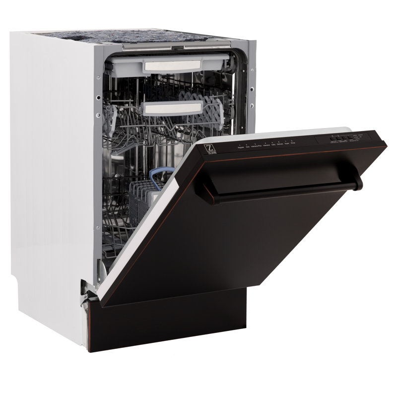 ZLINE 18" Tallac Series 3rd Rack Top Control Dishwasher with Stainless Steel Tub, 51dBa, Oil Rubbed Bronze