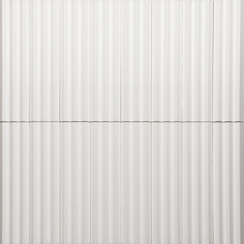 Carreau de mur de métro cannelé à relief 3D 3 po x 12 po Bead, Blanc brillant