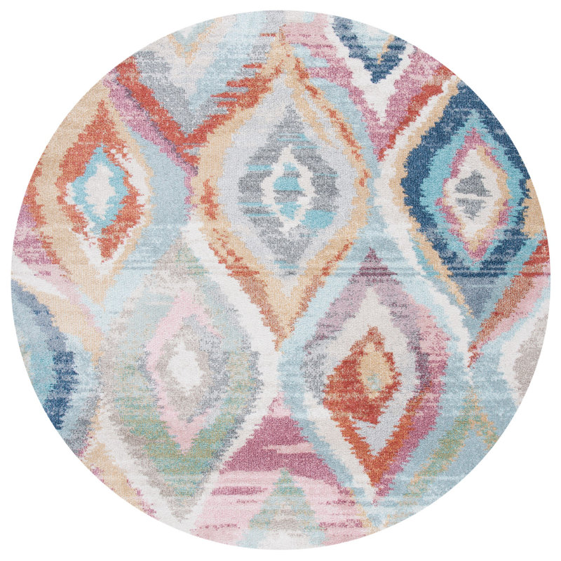 Jugtown Phoenix Performance Ikat Rug, Round 6'7"