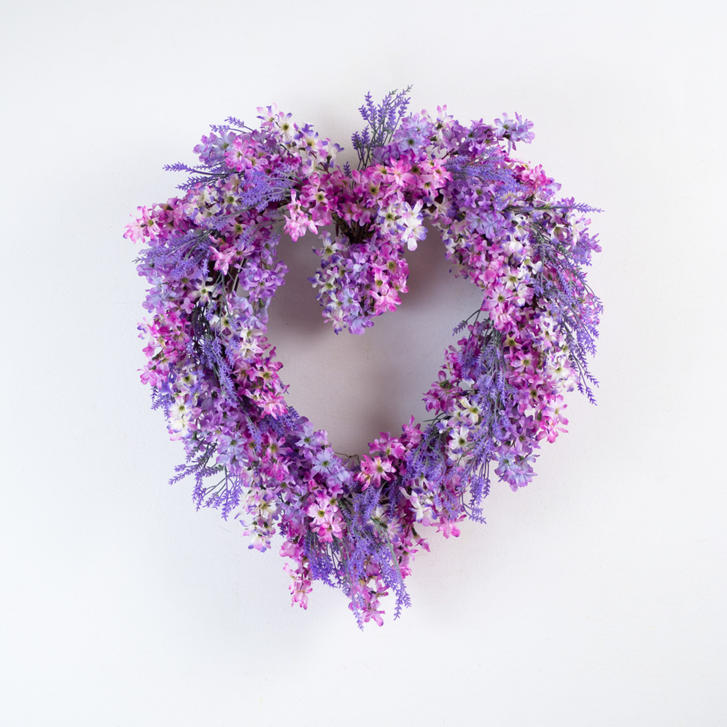 Heart-Shaped Peony Accent Faux Floral Wreath