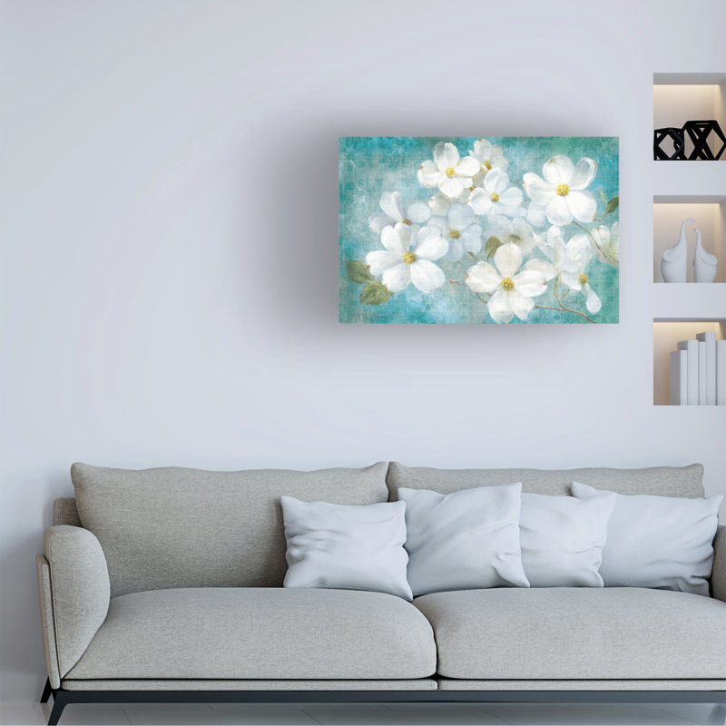Art sur toile, "Flower Danhui Nai", H 12 po x l 19 po