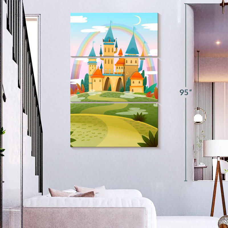 Caricature du château d'Ashelle, H 23 po x l 14 po