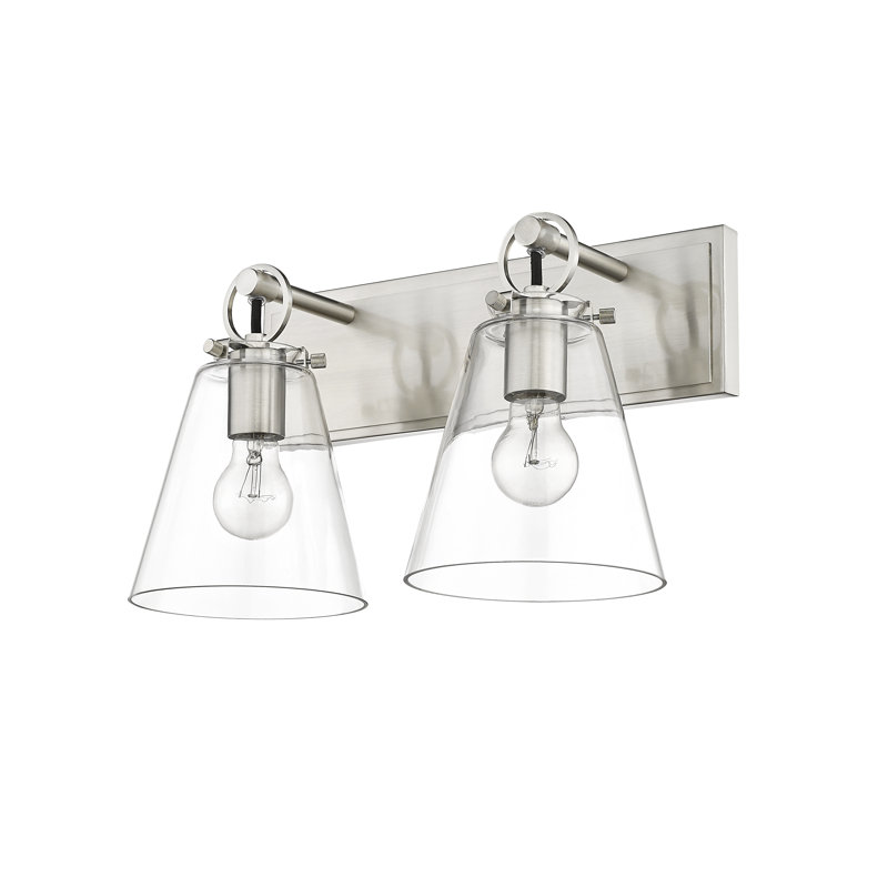 Éclairage pour salle de bain à intensité variable 2 lumières Mingo, Nickel brossé