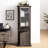 Tall Cabinet With Cupboards For Dining Room - Brown Organized Storage In Living, Kitchen, Rooms
