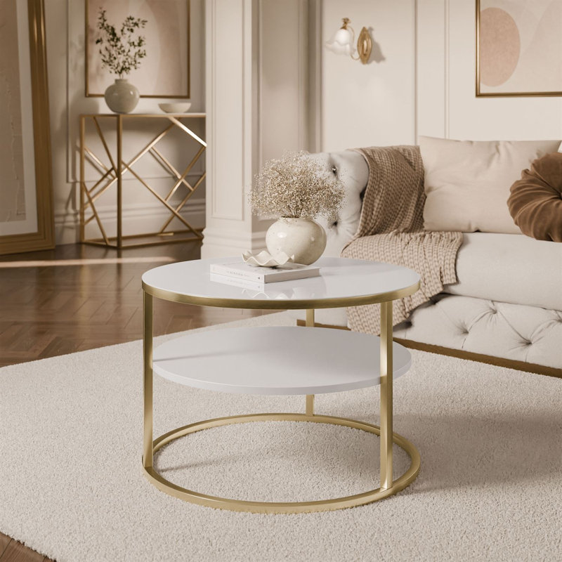 Coffee Table, white glass