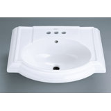Devonshire® Ceramic 24" Pedestal Bathroom Sink with Overflow