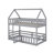 Twin Over Twin House Bunk Bed With Fence-265397677