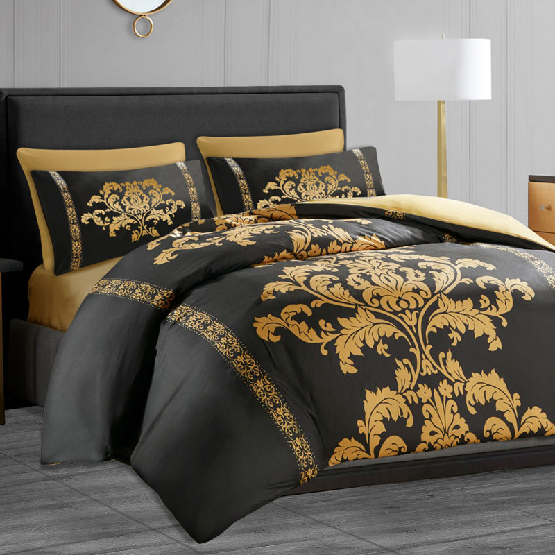Premium Duvet Cover Set Double Brushed Microfiber Reversible With Zipper Closure & Corner Ties